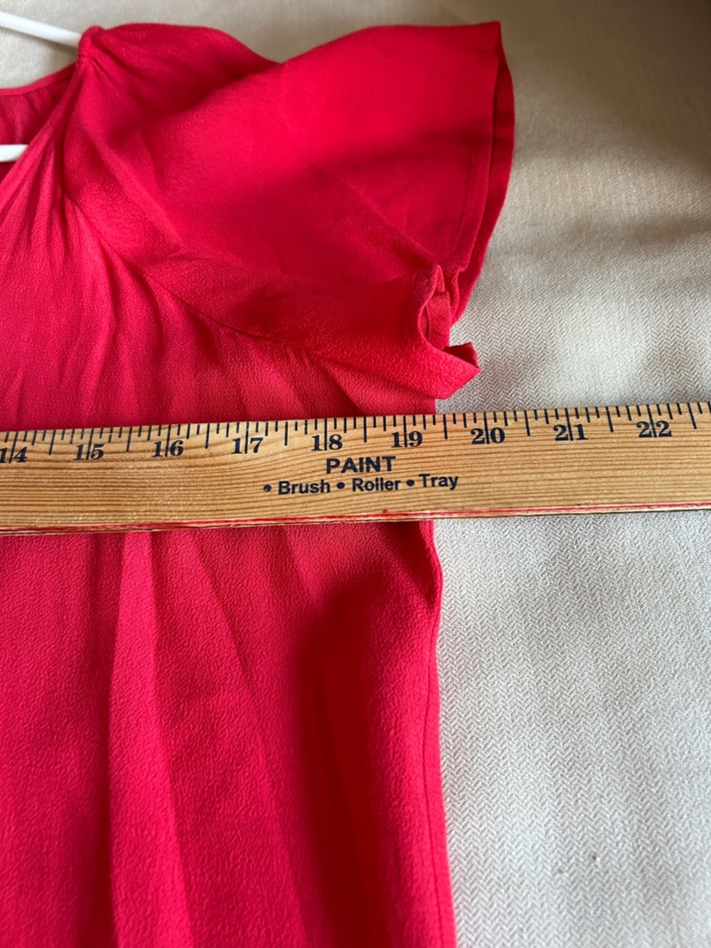 NWOT Madewell Red Lace-Up Flutter Sleeve Mini Dress lightweight Women’s Size S - Picture 6 of 7